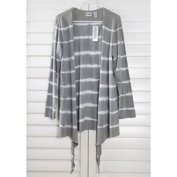 CHICO'S NWT $69 Tie Dye Wrap Elegant Cardigan Sweater Top Size 3 US XL - Picture 5 of 6
